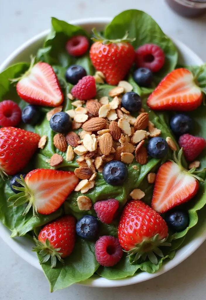 Fresh Lettuce Salad Recipes: Light and Crisp Ideas for Any Meal - 4. Berry Spinach Salad with Honey Vinaigrette