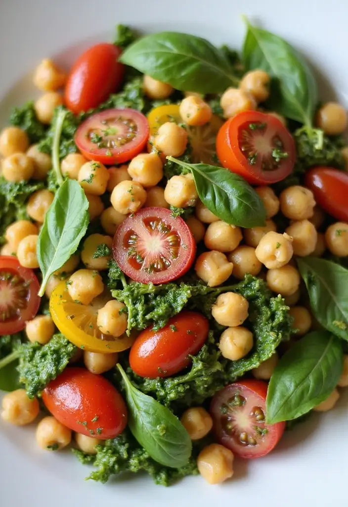 Fresh Lettuce Salad Recipes: Light and Crisp Ideas for Any Meal - 9. Pesto Chickpea Salad