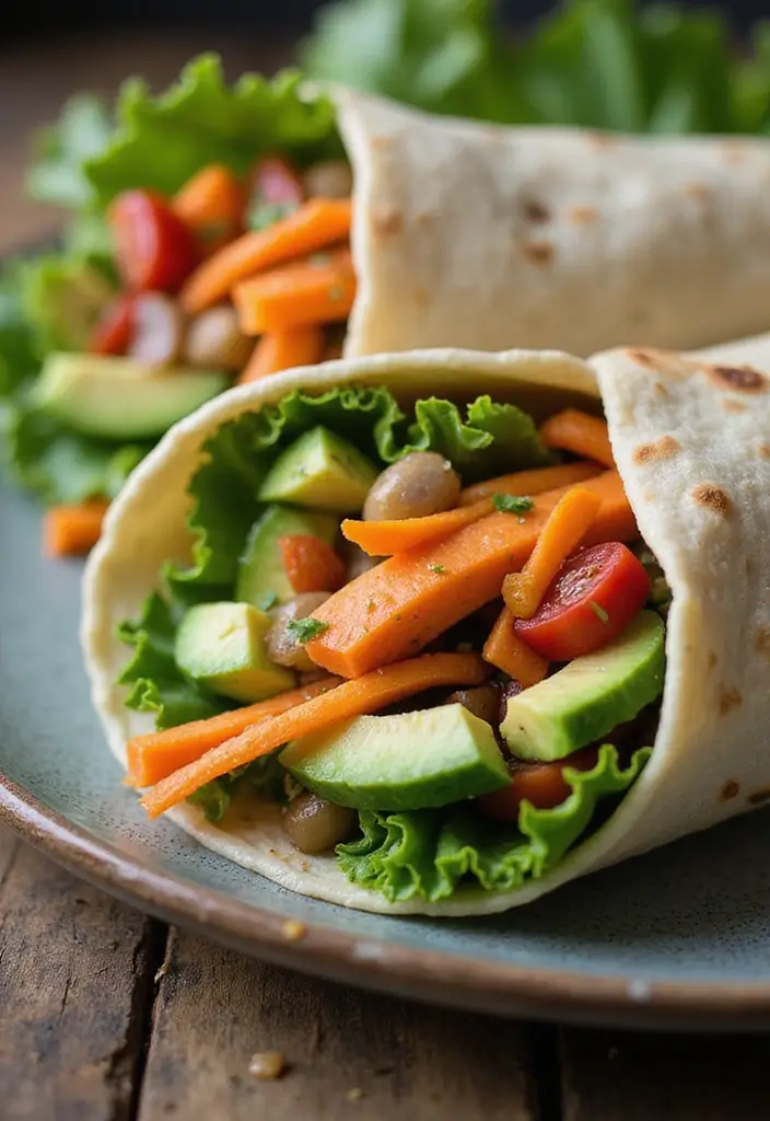 Fresh Raw Food Recipes: No-Cook Vegan Delights - 1. Zesty Raw Veggie Wraps