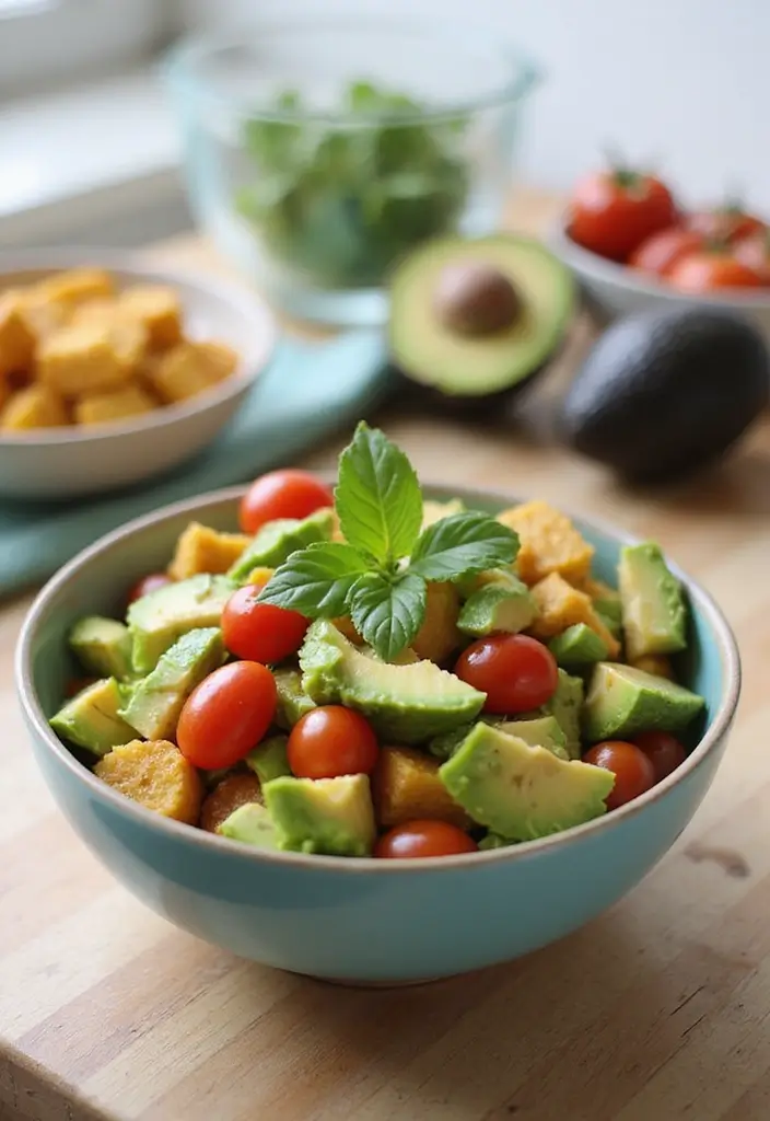 Fresh Raw Food Recipes: No-Cook Vegan Delights - 2. Creamy Avocado & Tomato Salad