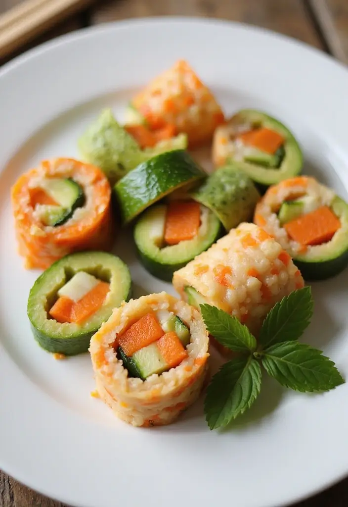 Fresh Raw Food Recipes: No-Cook Vegan Delights - 8. Raw Vegetable Sushi Rolls