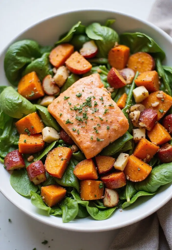 Fresh Salmon Salad Recipes: Omega-Rich Lunch Ideas - 10. Sweet Potato and Salmon Salad