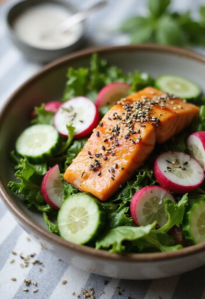 Fresh Salmon Salad Recipes: Omega-Rich Lunch Ideas - 2. Asian Sesame Salmon Salad