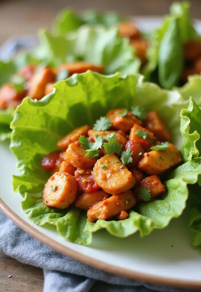 Fueling High Protein Low Carb Recipes: Healthy and Satisfying Options - 1. Spicy Chicken Lettuce Wraps
