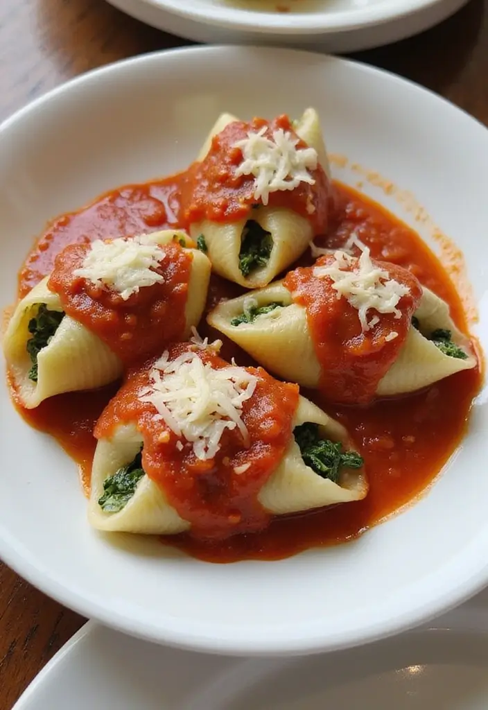 Gathering Dinner Recipes for Family: Shared Table Favorites - 10. Spinach and Cheese Stuffed Shells
