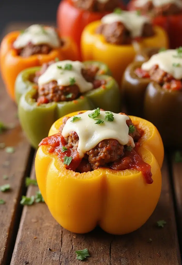 Handy Frozen Meatball Recipes: Quick Appetizers and Mains - 10. Meatball and Cheese Stuffed Peppers
