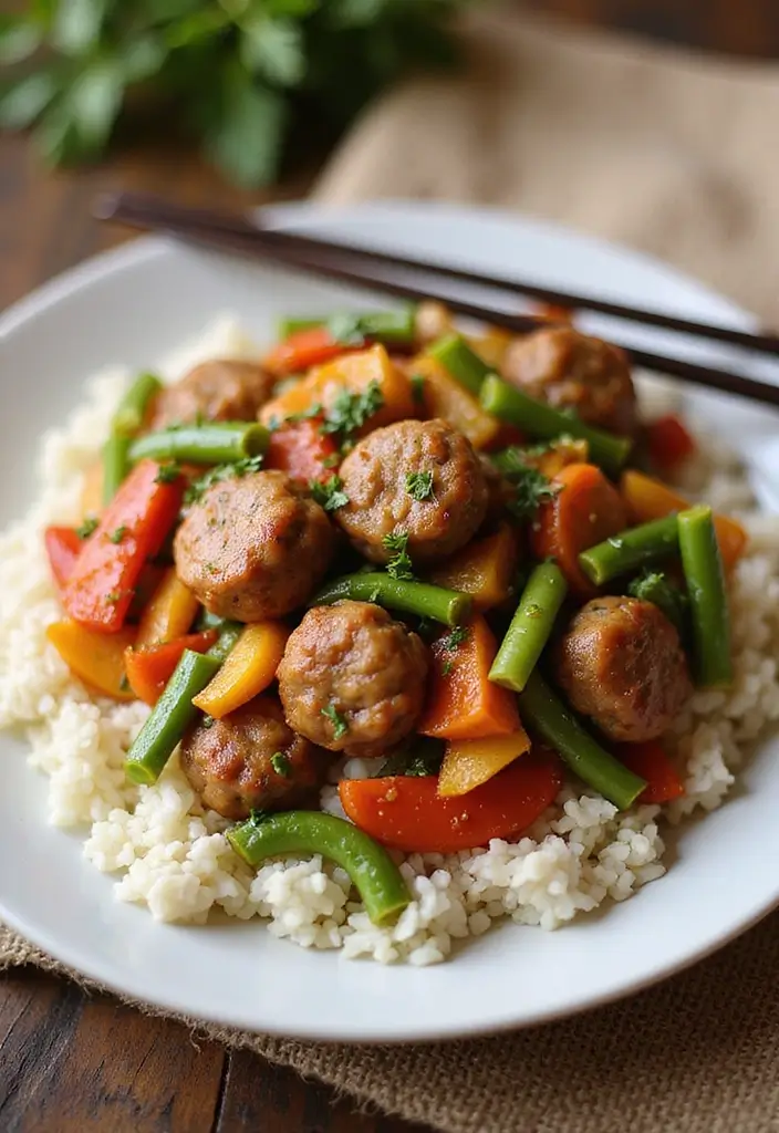 Handy Frozen Meatball Recipes: Quick Appetizers and Mains - 9. Meatball and Veggie Stir-Fry