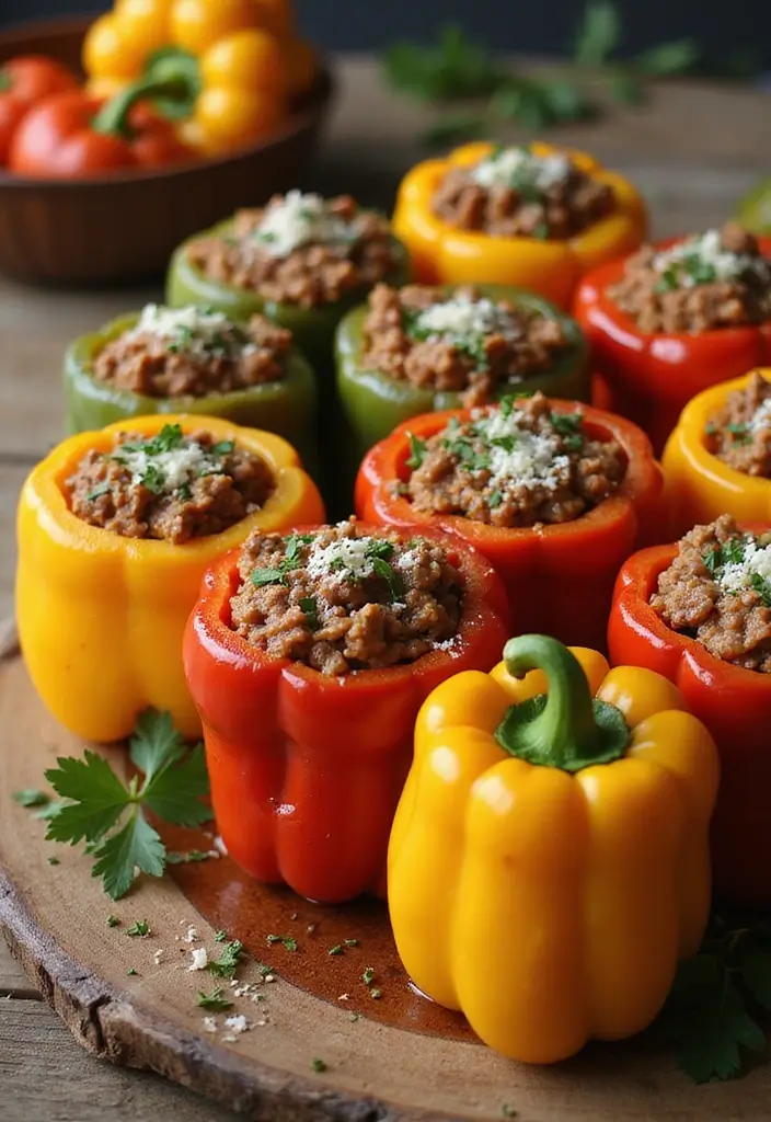 Hearty Ground Beef and Rice Recipes: One-Pot Wonders for Dinner - 6. Ground Beef and Rice Stuffed Peppers