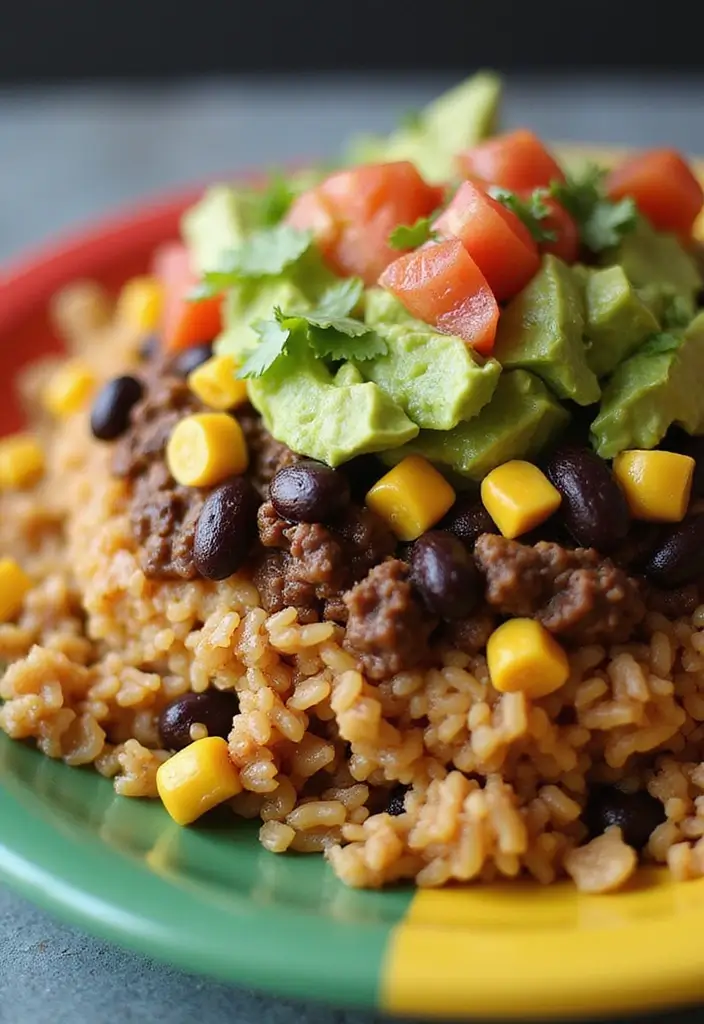Hearty Ground Beef and Rice Recipes: One-Pot Wonders for Dinner - 7. Beef and Rice Taco Bowl