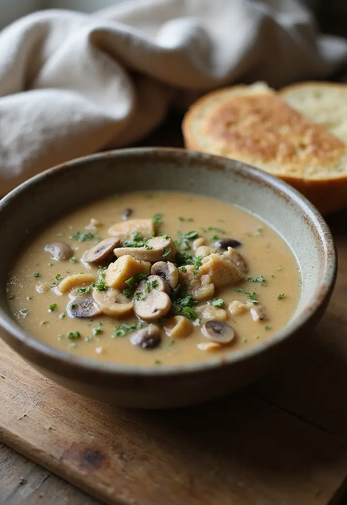 Hearty Ground Turkey Soup Recipes: Nutritious and Comforting Bowls - 2. Creamy Turkey and Mushroom Soup
