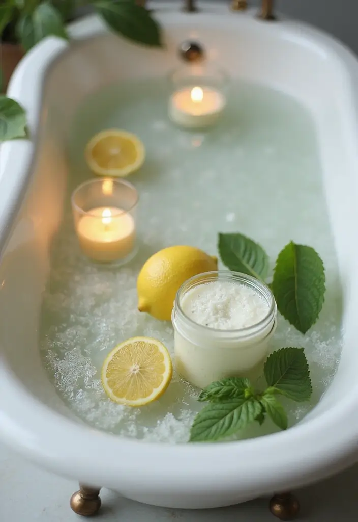 Herbal Lemon Balm Recipes: Fresh Infusions and Culinary Uses - 9. Lemon Balm Herbal Bath Soak