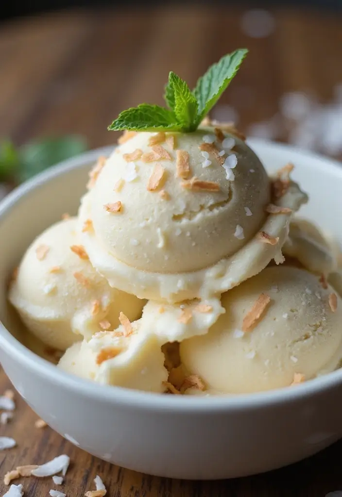 Homemade Ice Cream Recipes: Dairy-Free Churned Delights at Home - 1. Creamy Coconut Vanilla Ice Cream