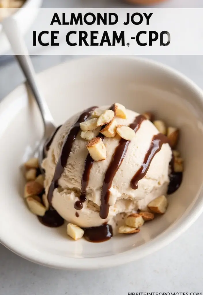 Homemade Ice Cream Recipes: Dairy-Free Churned Delights at Home - 5. Creamy Almond Joy Ice Cream