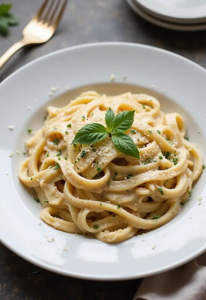 Indulge in Creamy White Bean Recipes: Soups, Dips, and Stews - 10. Creamy White Bean Fettuccine Alfredo