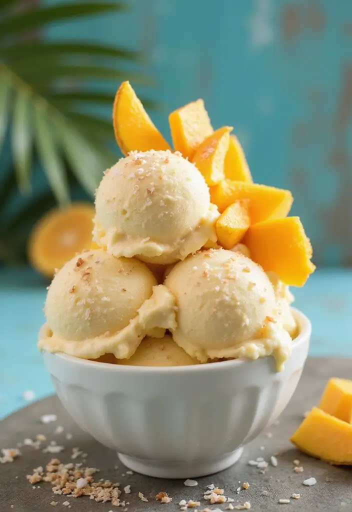Innovative Ninja Creami Recipes: Vegan Frozen Treats - 1. Creamy Coconut Mango Ice Cream