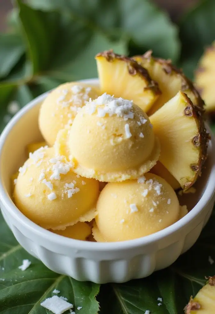 Innovative Ninja Creami Recipes: Vegan Frozen Treats - 6. Tropical Pineapple Coconut Sorbet