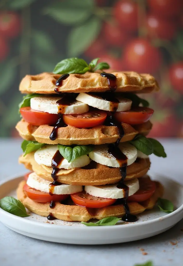 Innovative Waffle Iron Recipes: Beyond Breakfast Waffles - 4. Italian Caprese Waffles