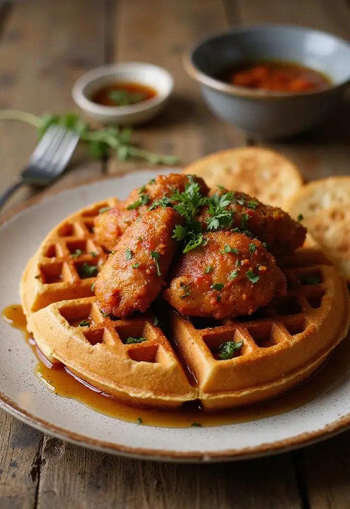 Innovative Waffle Iron Recipes: Beyond Breakfast Waffles - 7. Spicy Chicken Waffles