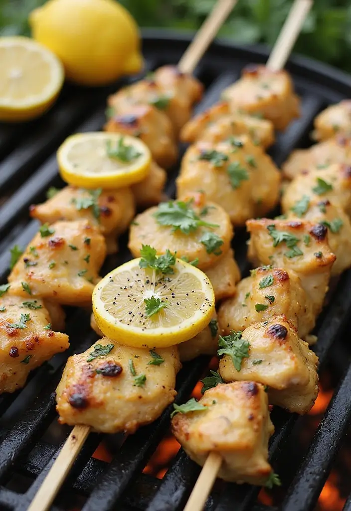 Irresistible Spiced Chicken Recipes: Curry and Tandoori Styles - 4. Lemon Herb Chicken Skewers