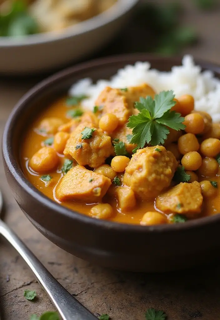 Irresistible Spiced Chicken Recipes: Curry and Tandoori Styles - 8. Chicken & Chickpea Curry