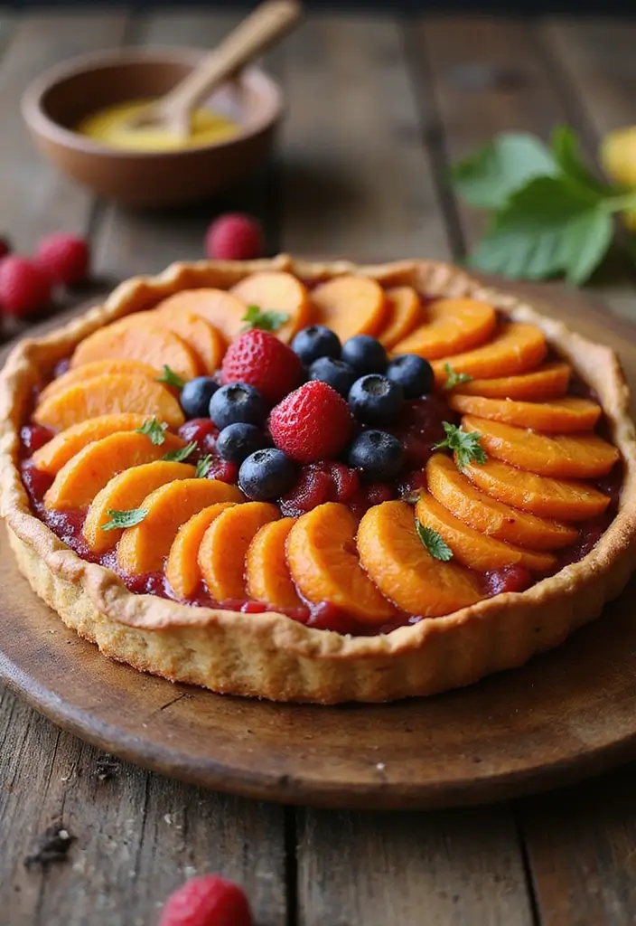Irresistibly Delicious: 10 Plant-Powered Vegan Sweet Potato Recipes - 10. Sweet Potato Fruit Tart