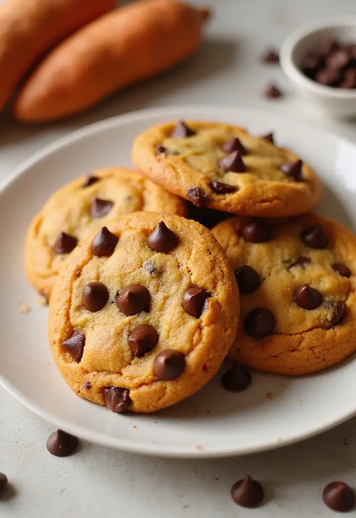 Irresistibly Delicious: 10 Plant-Powered Vegan Sweet Potato Recipes - 8. Sweet Potato Chocolate Chip Cookies
