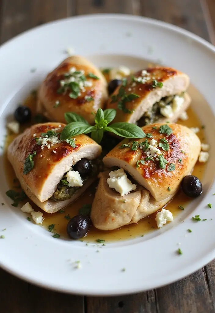 Juicy Stuffed Chicken Recipes: Flavor-Packed Poultry Dishes - 5. Greek Stuffed Chicken