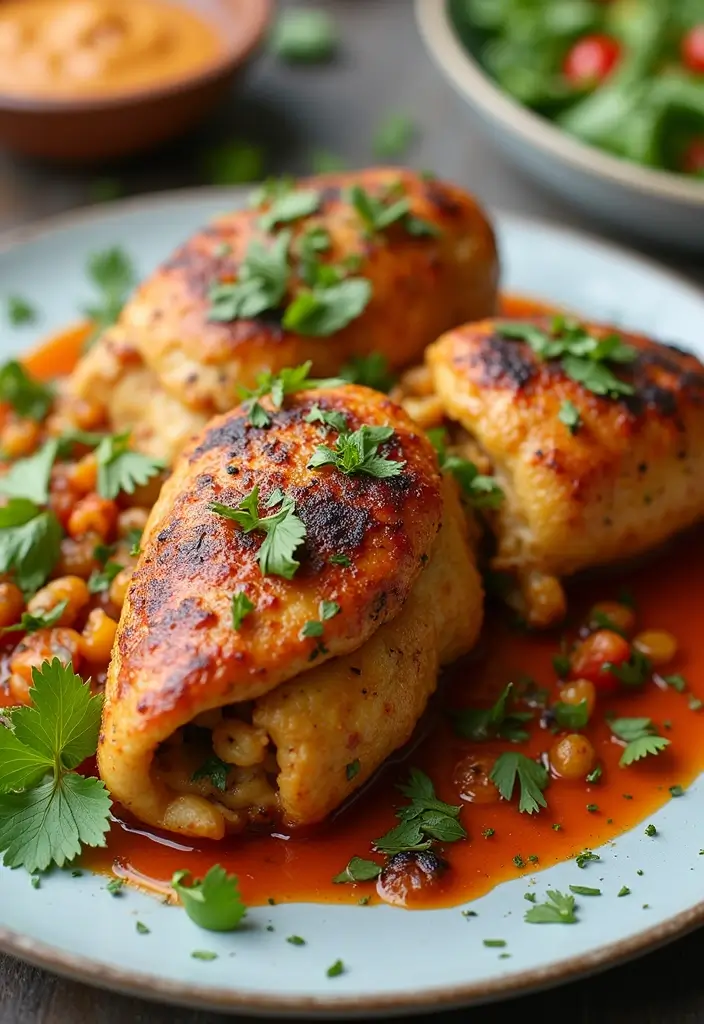 Juicy Stuffed Chicken Recipes: Flavor-Packed Poultry Dishes - 6. Indian Spiced Stuffed Chicken