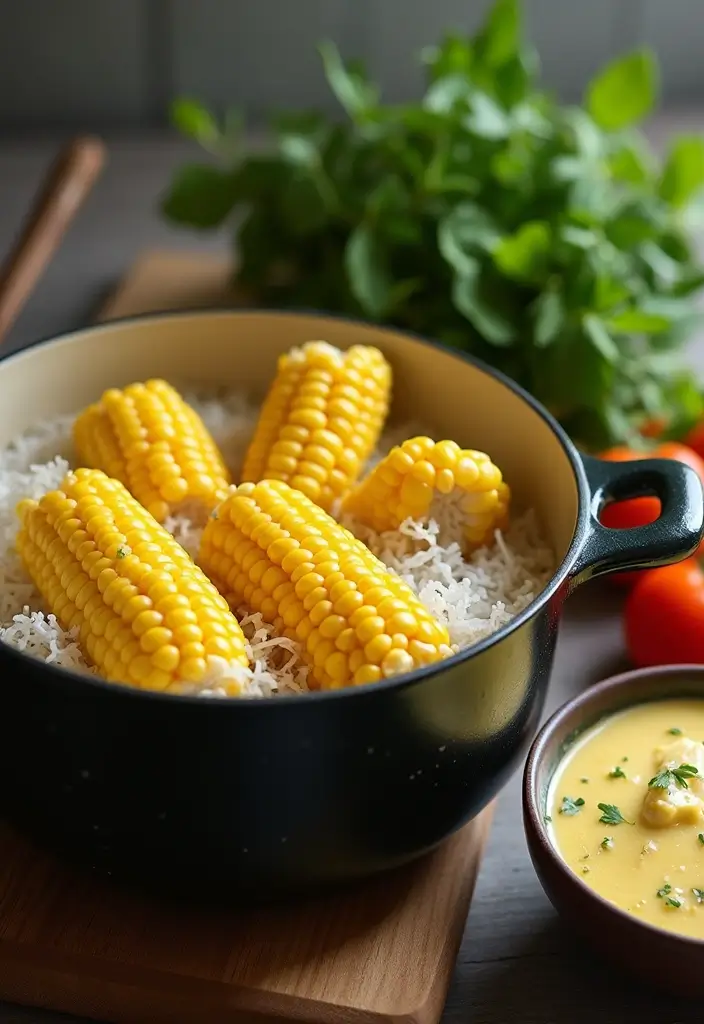 Juicy Sweet Corn Recipes: Grilled, Boiled, and Salads - 3. Boiled Corn on the Cob with Herb Butter