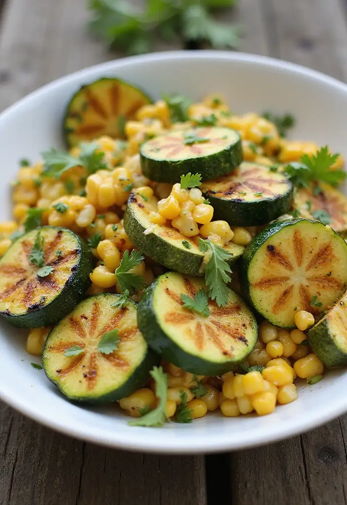 Juicy Sweet Corn Recipes: Grilled, Boiled, and Salads - 5. Grilled Corn and Zucchini Salad