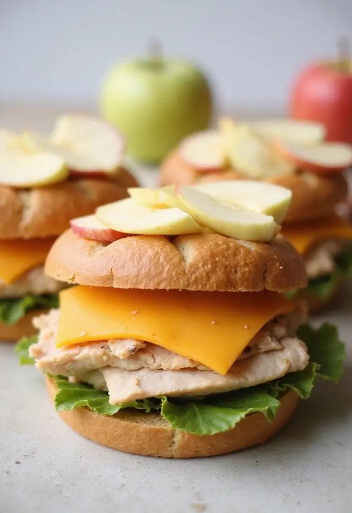 Layered Turkey Sandwich Recipes: Deli-Style Lunches - 10. Turkey and Apple Cheddar Sandwich