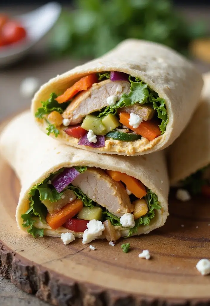 Layered Turkey Sandwich Recipes: Deli-Style Lunches - 3. Mediterranean Turkey Wrap