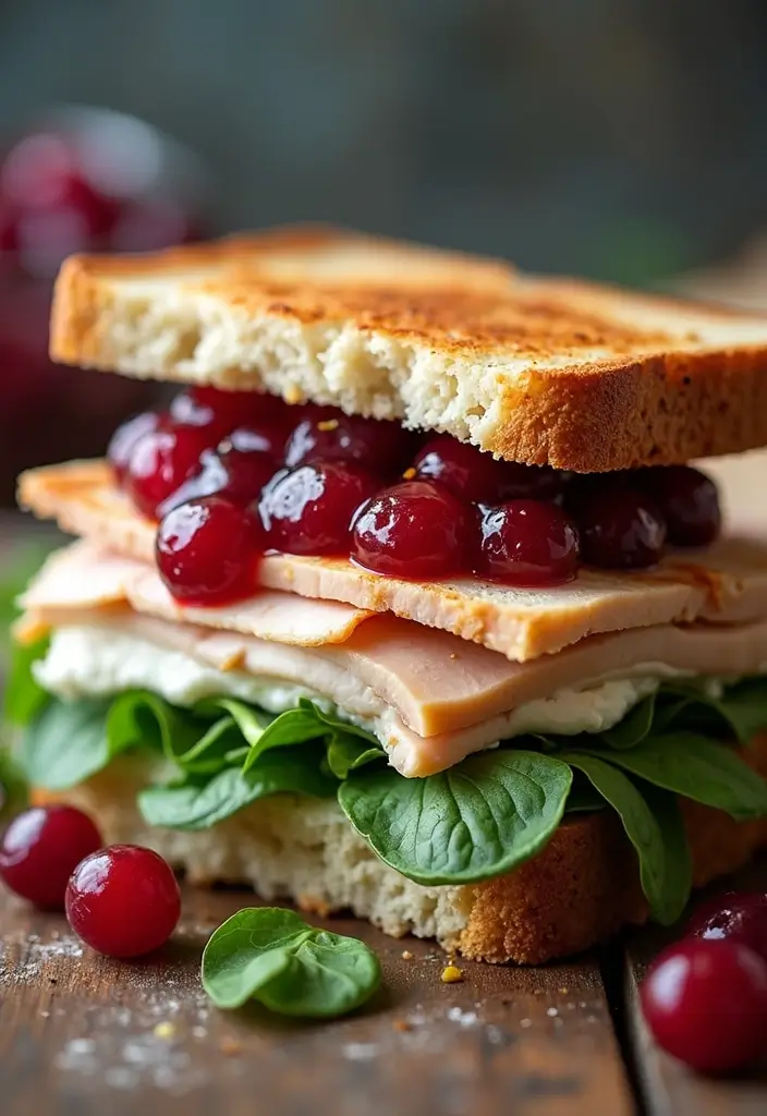 Layered Turkey Sandwich Recipes: Deli-Style Lunches - 5. Turkey and Cranberry Delight