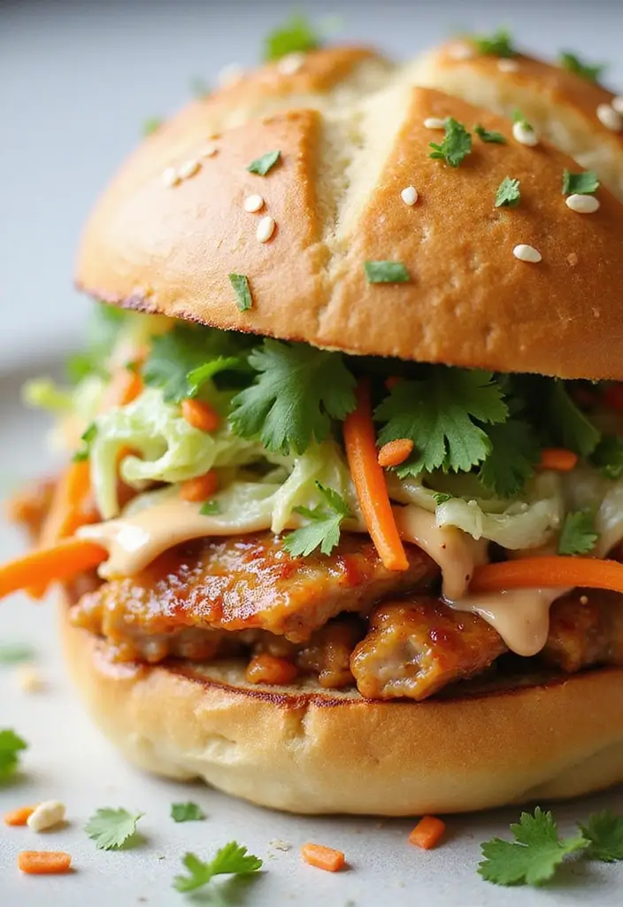 Layered Turkey Sandwich Recipes: Deli-Style Lunches - 8. Asian Turkey Sandwich