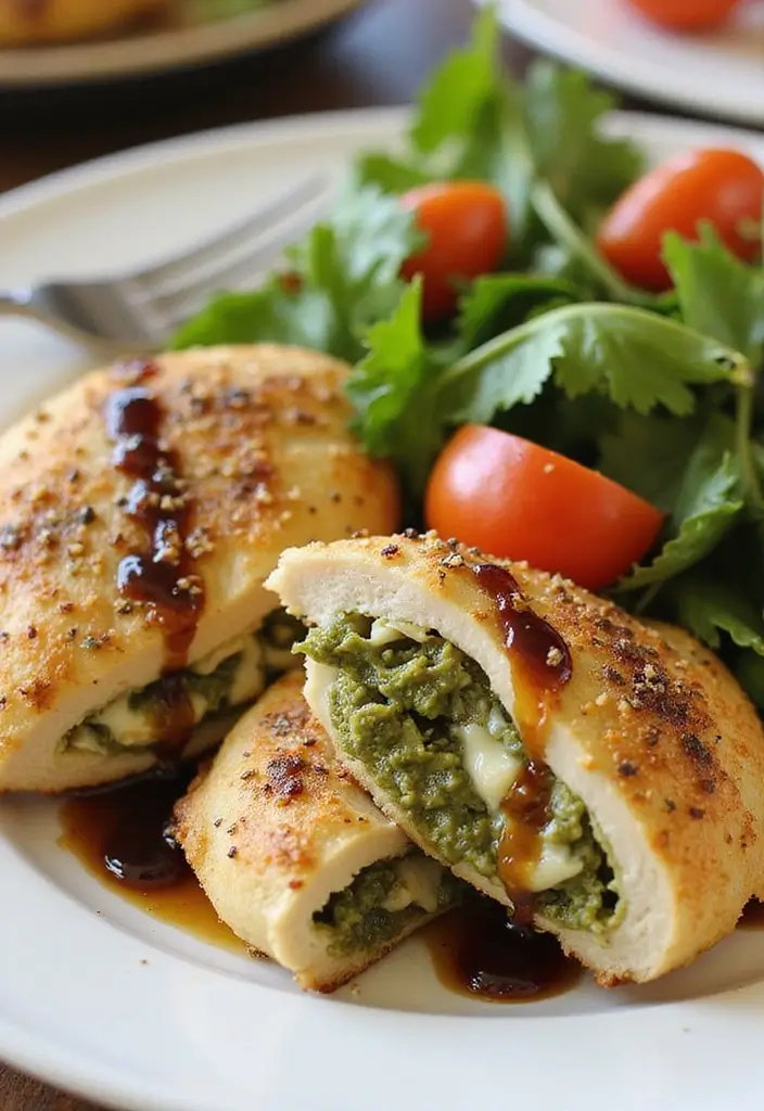 Lean Chicken Breast Recipes: Quick and Healthy Protein Packs - 7. Pesto Stuffed Chicken Breast