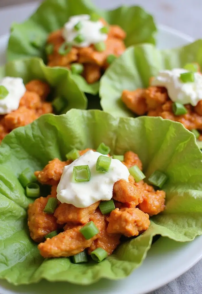 Lean Chicken Breast Recipes: Quick and Healthy Protein Packs - 8. Buffalo Chicken Lettuce Wraps