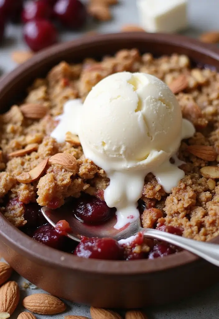 Luscious Cherry Pie Filling Recipes: Desserts and Toppings - 2. Cherry Almond Crisp