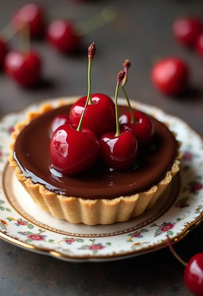 Luscious Cherry Pie Filling Recipes: Desserts and Toppings - 4. Cherry and Chocolate Tart