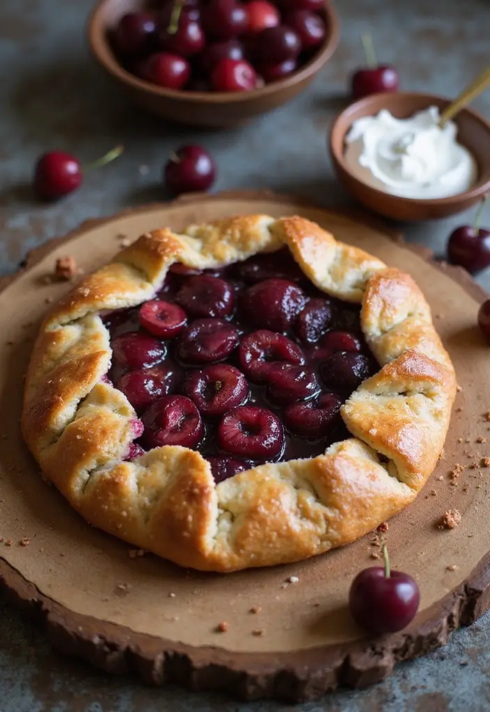 Luscious Cherry Pie Filling Recipes: Desserts and Toppings - 7. Cherry Galette with Crème Fraîche