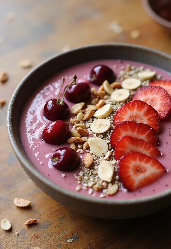 Luscious Cherry Pie Filling Recipes: Desserts and Toppings - 8. Cherry Smoothie Bowl