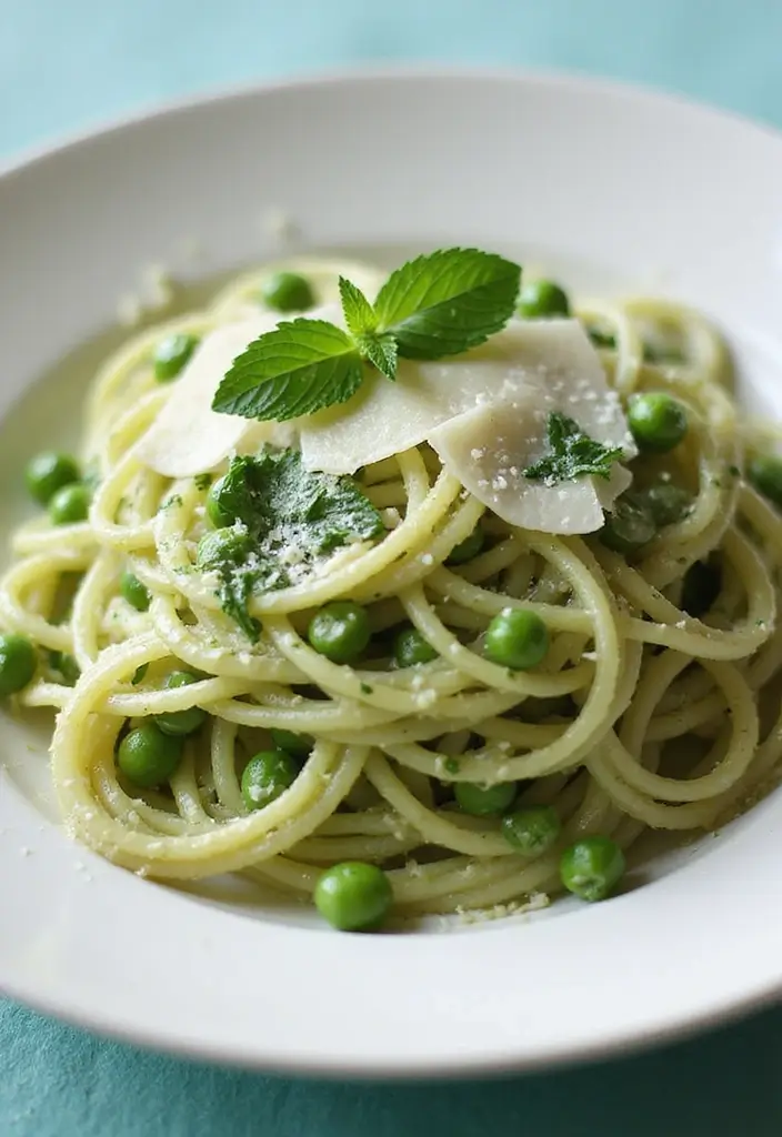 Luxurious Creamy Pasta Recipes: Indulgent Sauces for Any Noodle - 6. Pea and Mint Cream Pasta