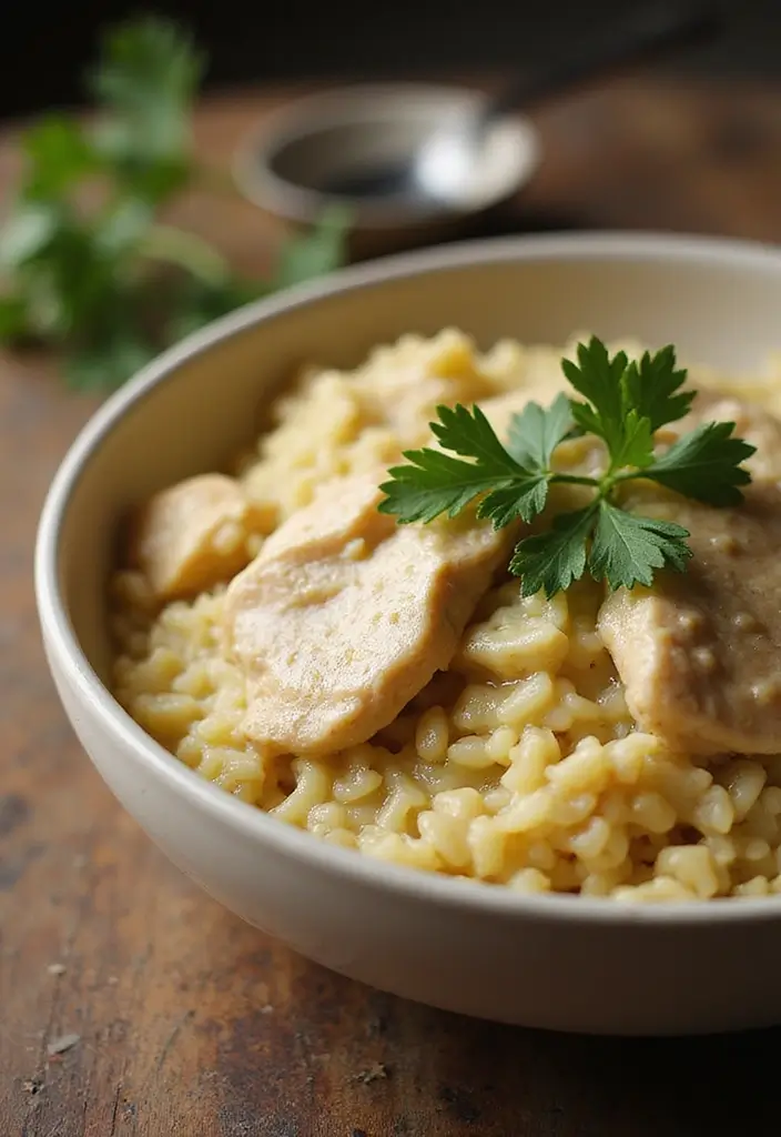 Minimalist Easy Crockpot Recipes with Few Ingredients: Set and Forget - 6. Creamy Chicken and Rice