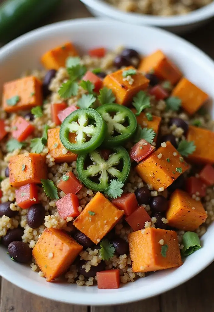 Nourishing Sweet Potato Bowl Recipes: Build-Your-Own Meals - 10. Spicy Sweet Potato and Quinoa Bowl