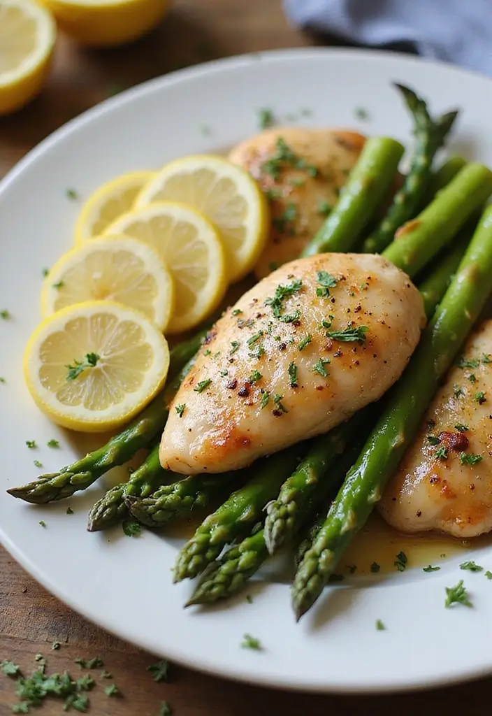 Nutritious Healthy Dinner Recipes: Balanced Meals for Busy Weeknights - 1. One-Pan Lemon Garlic Chicken and Asparagus