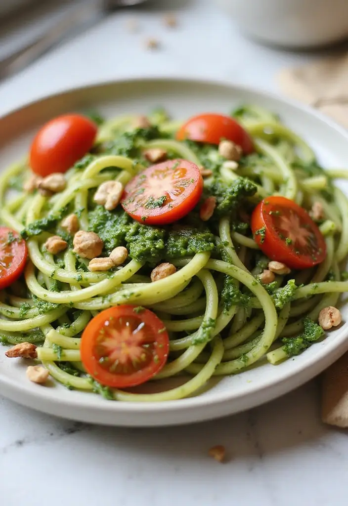 Nutritious Healthy Dinner Recipes: Balanced Meals for Busy Weeknights - 7. Zucchini Noodles with Pesto