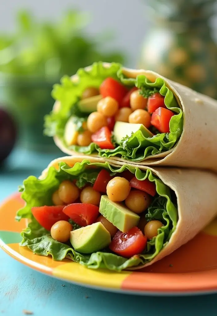 Nutty Garbanzo Bean Recipes: Salads, Hummus, and More - 6. Chickpea Veggie Wraps