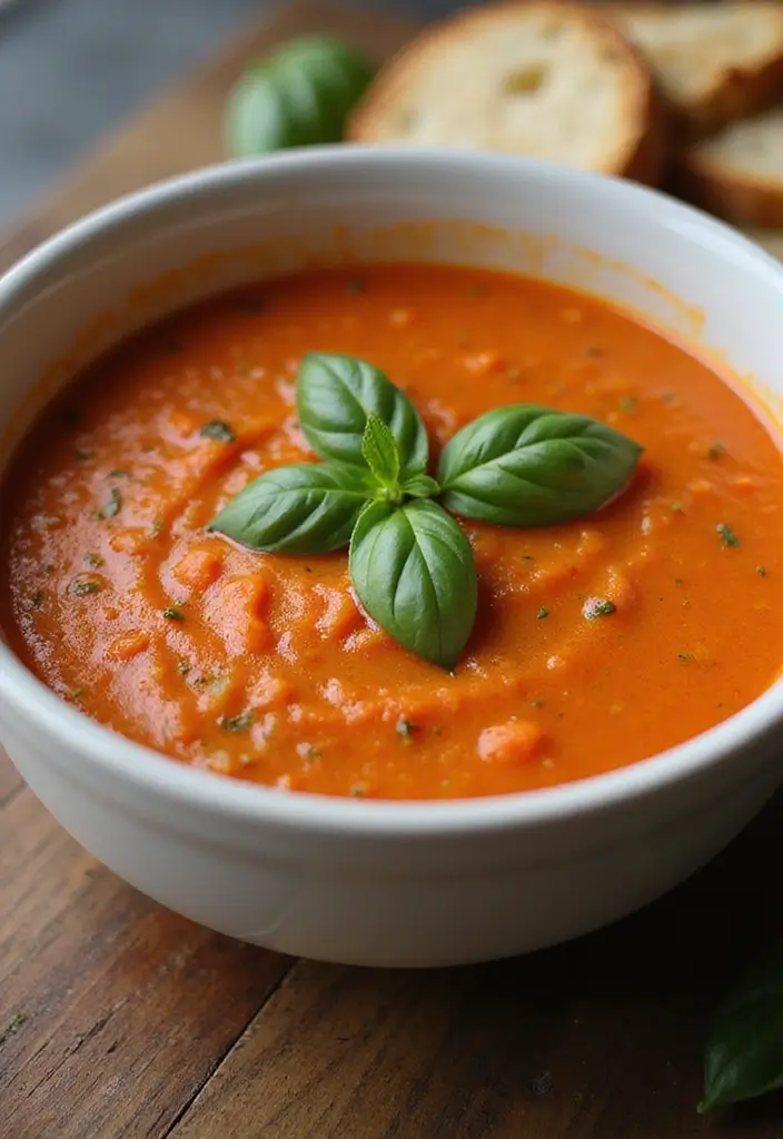 Point-Smart Weight Watchers Soup Recipes: Low-Cal Comforts - 2. Creamy Tomato Basil Soup
