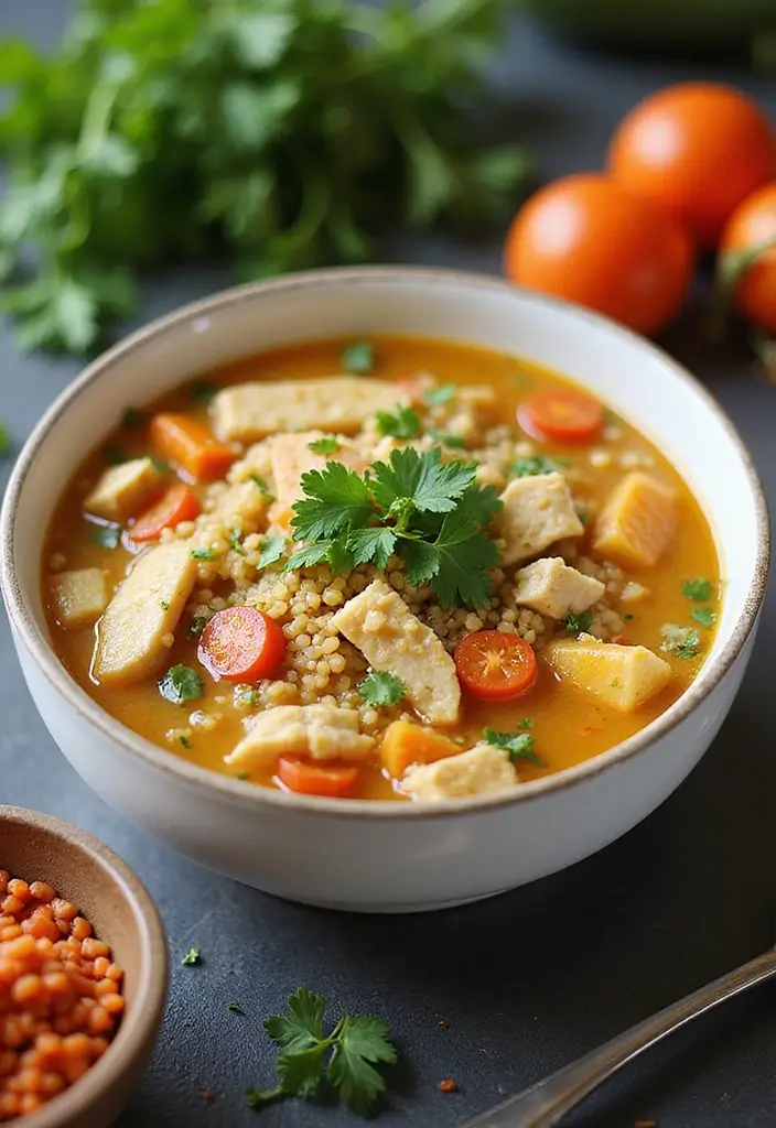 Point-Smart Weight Watchers Soup Recipes: Low-Cal Comforts - 3. Chicken and Quinoa Soup