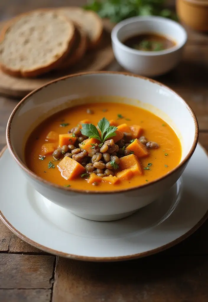 Point-Smart Weight Watchers Soup Recipes: Low-Cal Comforts - 5. Sweet Potato and Lentil Soup