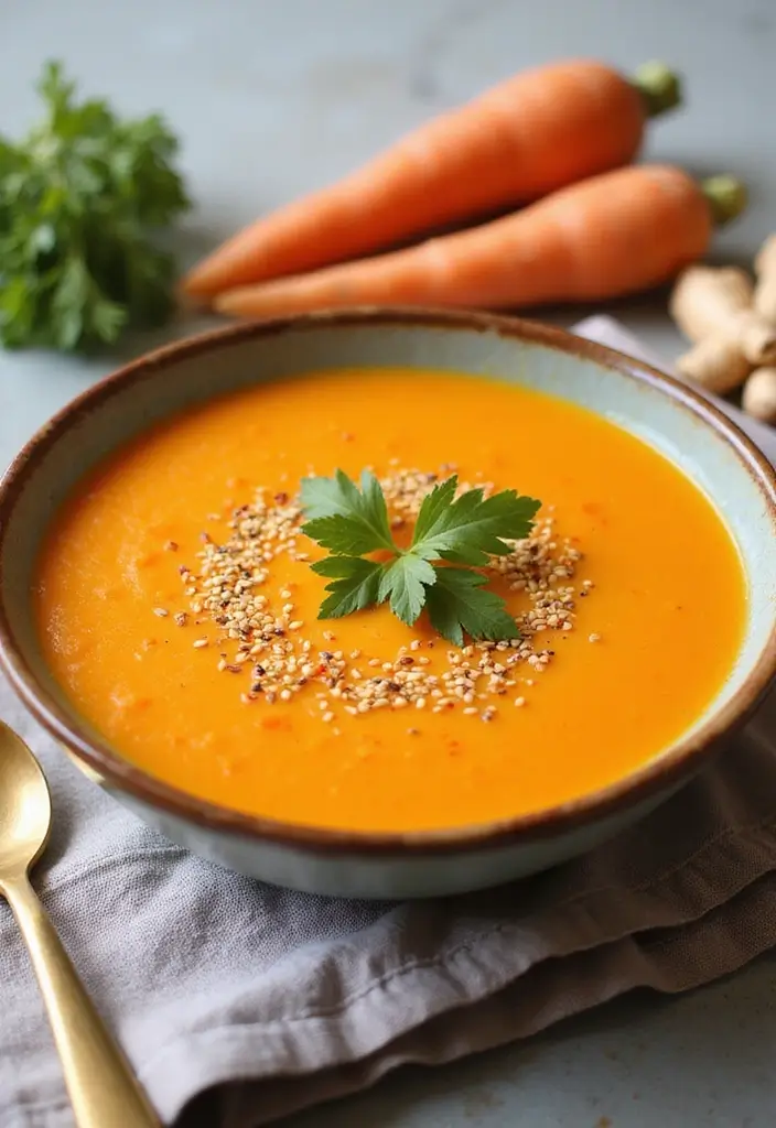 Point-Smart Weight Watchers Soup Recipes: Low-Cal Comforts - 8. Carrot Ginger Soup